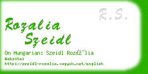 rozalia szeidl business card